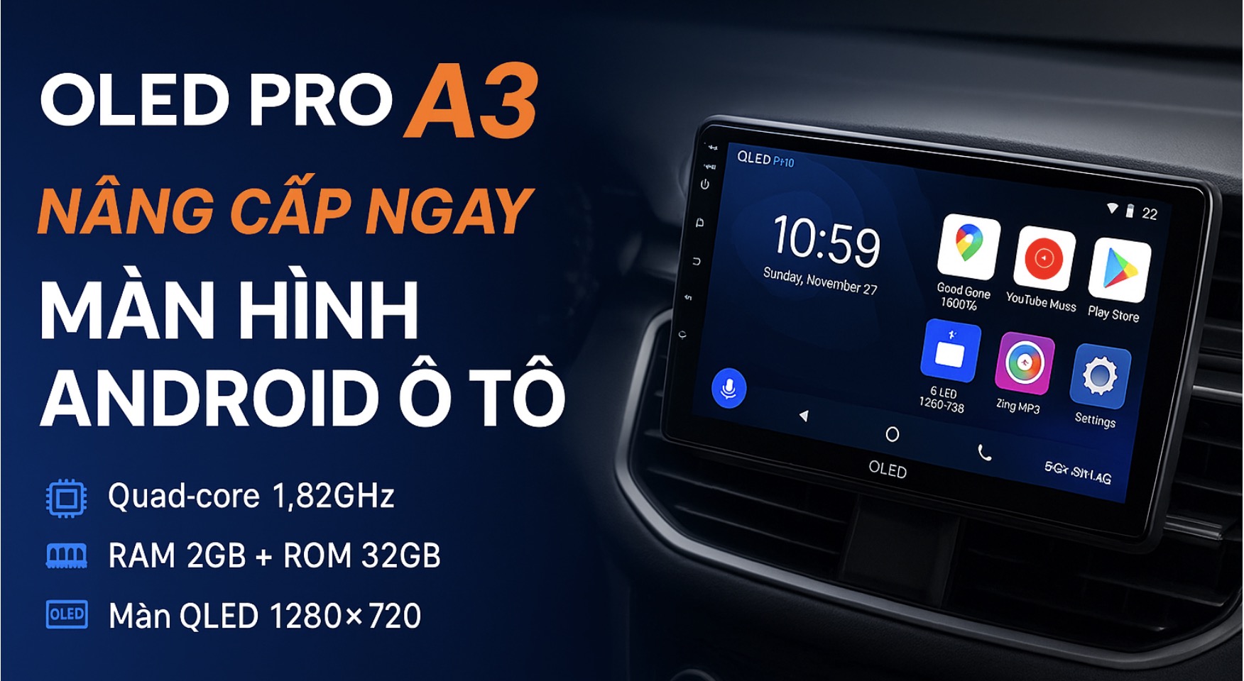 Màn hình ô tô Oled Pro giá chỉ 1,5 triệu