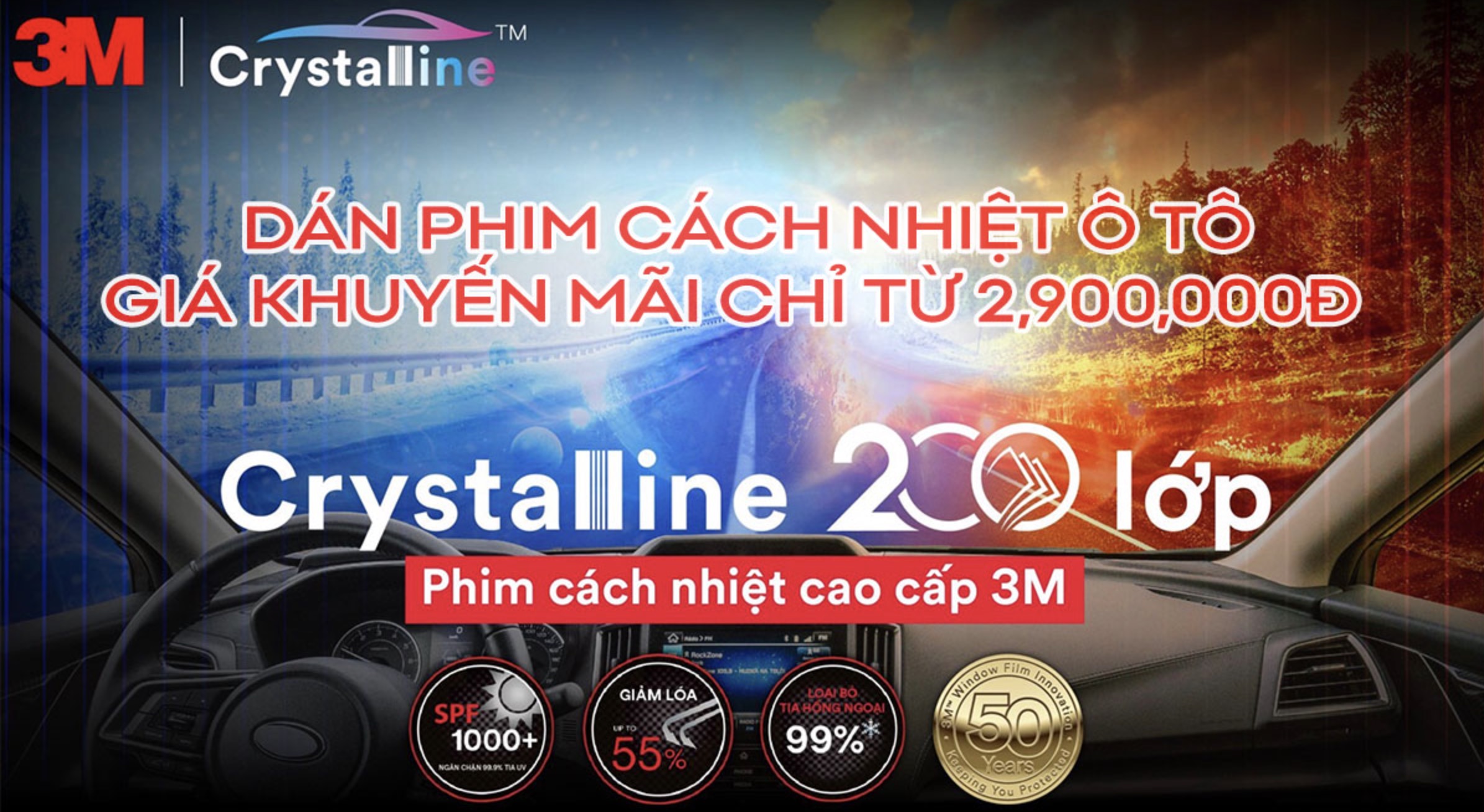 Dán phim cách nhiệt chỉ từ 2,9tr