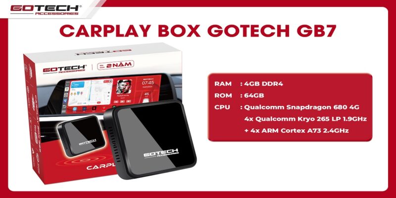 Android Box Gotech GB7 thích hợp với nhiều dòng màn hình zin xe hơi