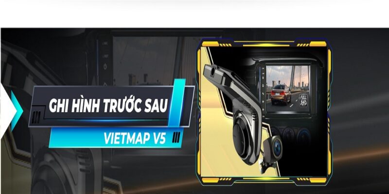 Camera hành trình Vietmap V5 hỗ trợ ghi hình trước và sau xe