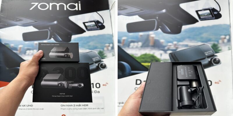 Camera hành trình 70MAI A200 hỗ trợ ghi hình trước sau